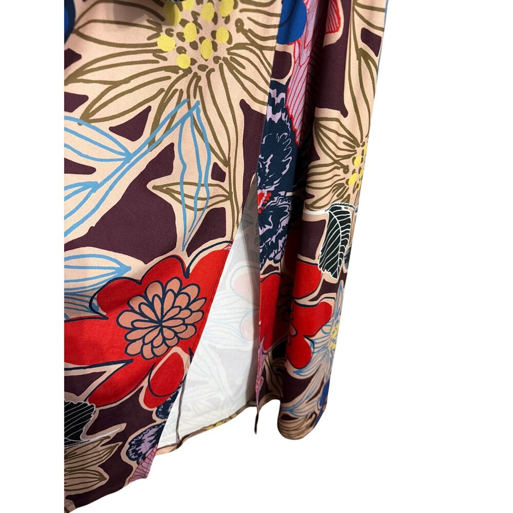 ELOQUII Women's Plus Size Floral Wrap Maxi Dress V-Neck Long Sleeve Size 26 - Picture 8 of 10